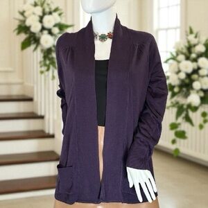 Carolyn Taylor Women's Purple Open Front Cardigan Size Small